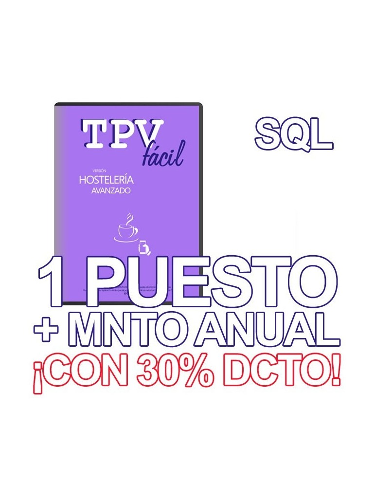 TPVFÁCIL HOST AVA + MNTO SQL, 1 puesto