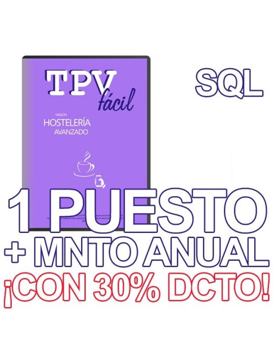 TPVFÁCIL HOST AVA + MNTO SQL, 1 puesto