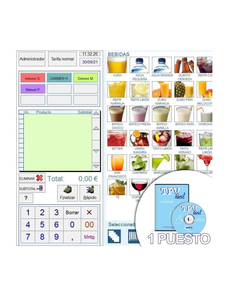 Software TPV | Hostelería | Licencia 1 puesto...