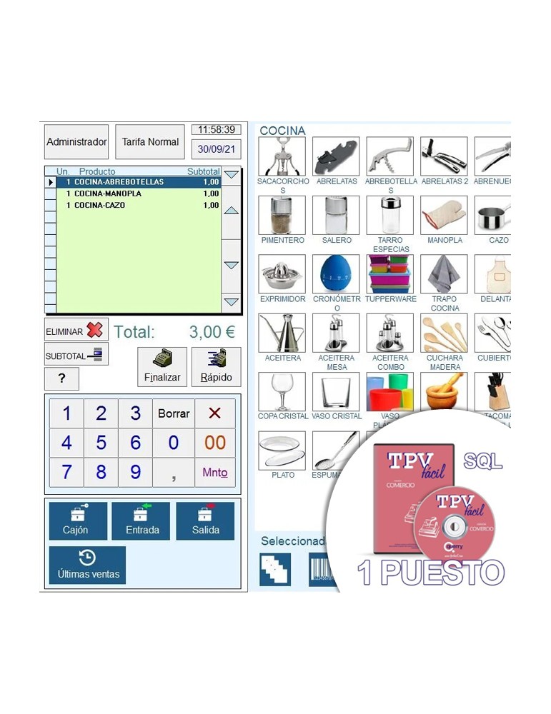 Software TPV | Comercio SQL | Licencia 1 puesto...