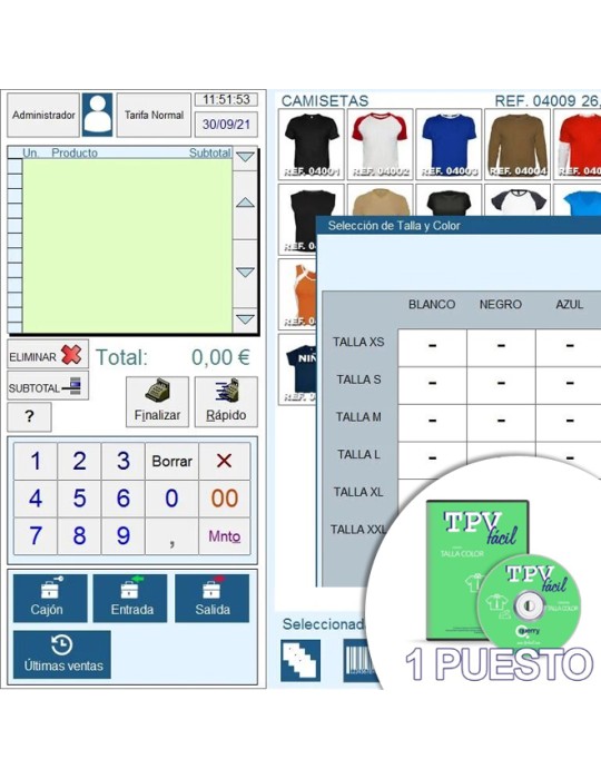 Software TPV | Talla Color | Licencia 1 puesto...
