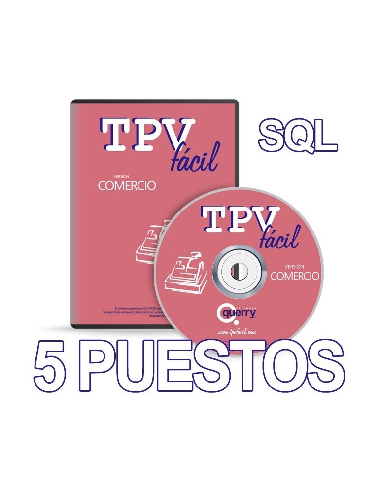 Software TPV | Comercio SQL | Licencia 5 puestos para negocios