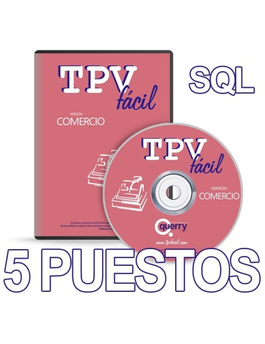 Software TPV | Comercio SQL | Licencia 5 puestos para negocios