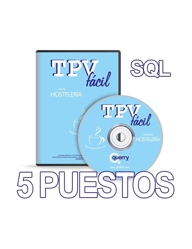 Software TPV | Hostelería SQL | Licencia 5 puestos para bares y restaurantes
