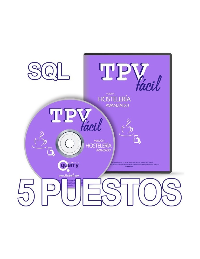 Software TPV | Hostelería AVA SQL| Licencia 5 puestos para restaurantes