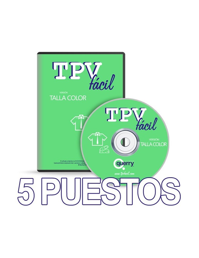 Software TPV | Talla Color | Licencia 5 puesto para tiendas textiles