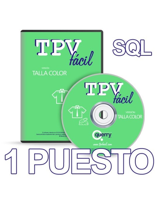 Software TPV | Talla Color SQL | Licencia 1 puesto para tiendas textiles