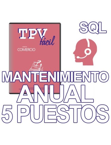 Mnto TPVFÁCIL COMERCIO SQL, 5 puestos