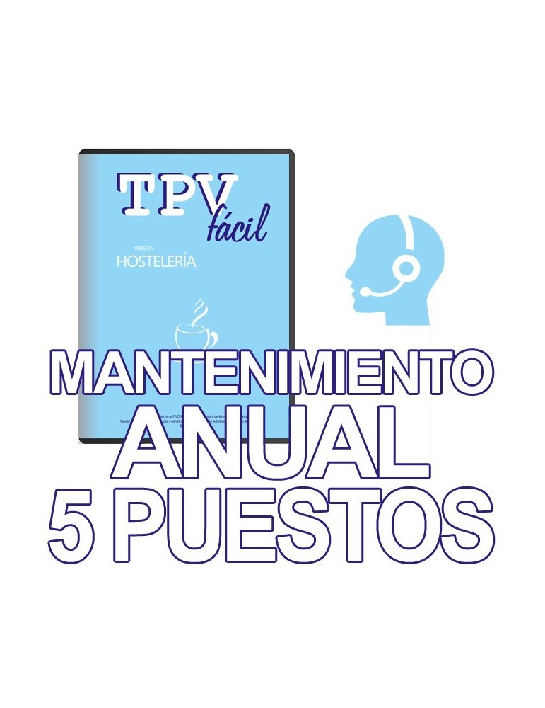Mnto TPVFÁCIL HOSTELERÍA, 5 puestos