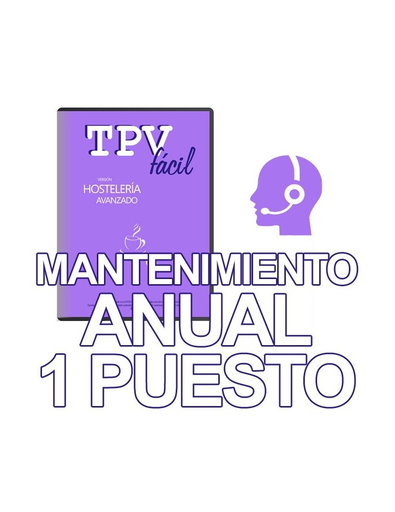 Mnto TPVFÁCIL HOST AVA, 1 puesto