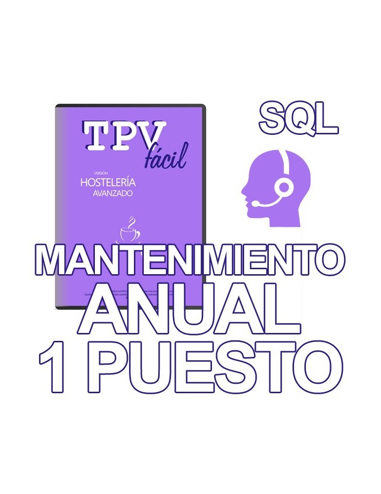 Mnto TPVFÁCIL HOST AVA SQL, 1 puesto