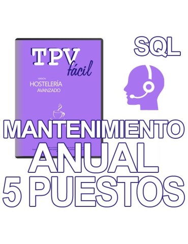 Mnto TPVFÁCIL HOST AVA SQL, 5 puestos