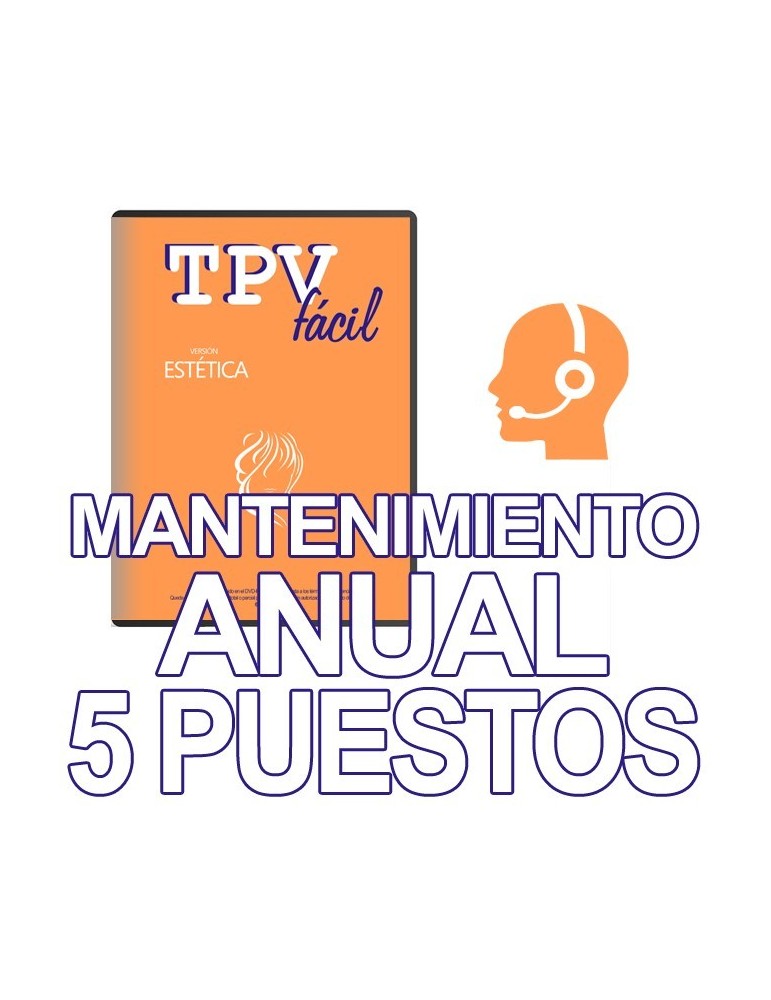Mnto TPVFÁCIL ESTÉTICA, 5 puestos