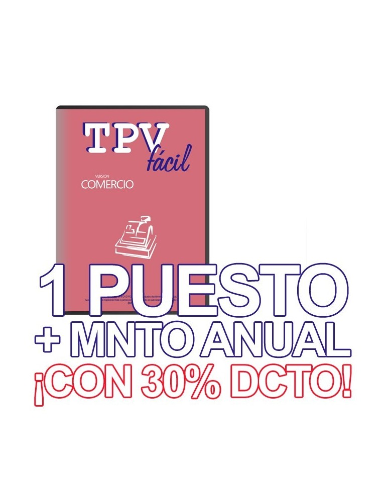 TPVFÁCIL COMERCIO + MNTO, 1 puesto