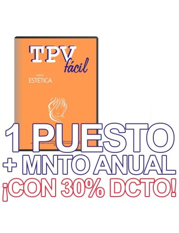 TPVFÁCIL ESTÉTICA + MNTO, 1 puesto
